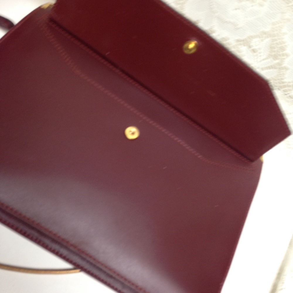 Cartier Burgundy Leather Clutch-Crossbody