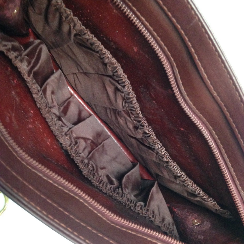 Cartier Burgundy Leather Clutch-Crossbody