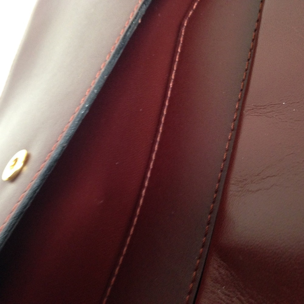Cartier Burgundy Leather Clutch-Crossbody