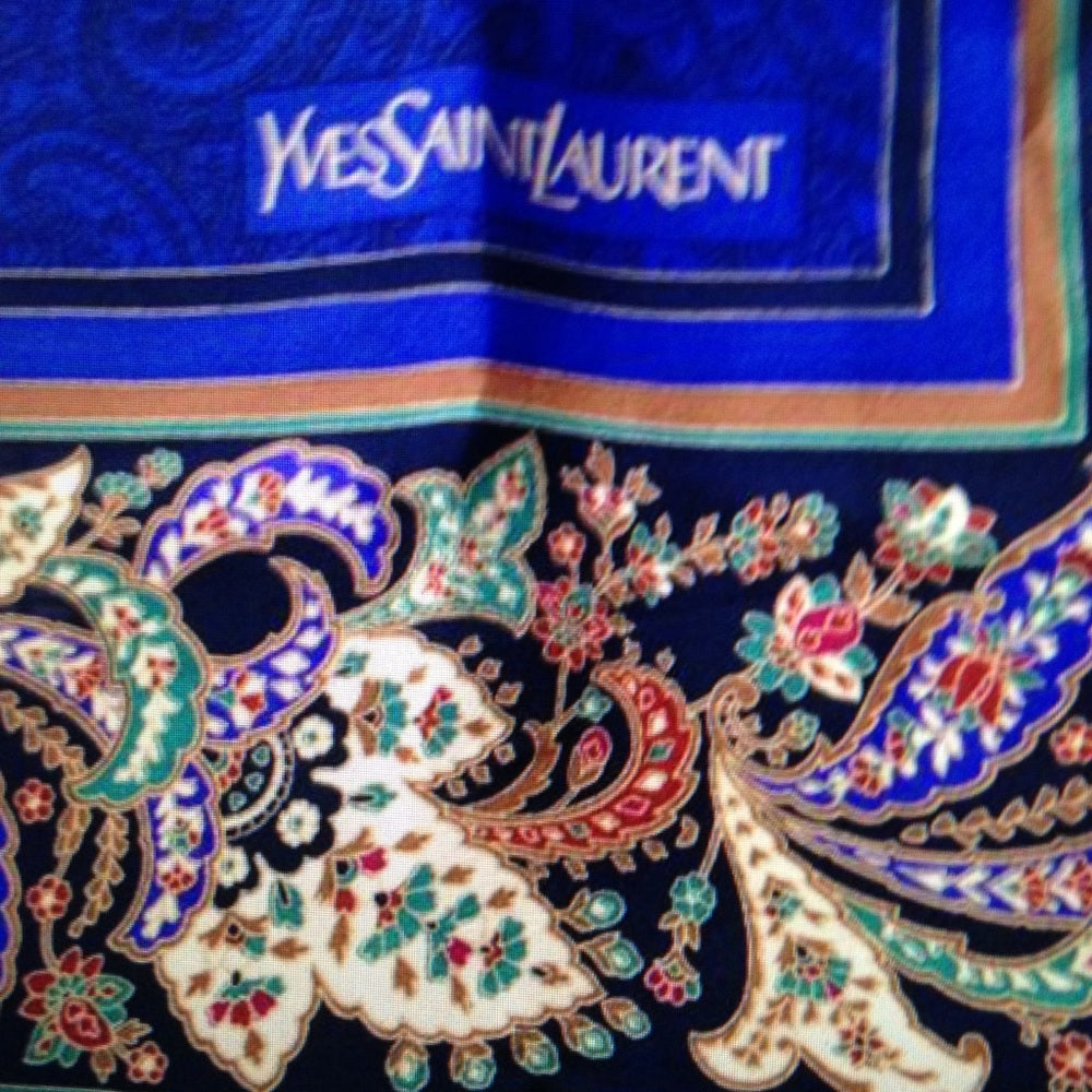 Yves Saint Laurent Multi-color Paisley Scarf 34sq