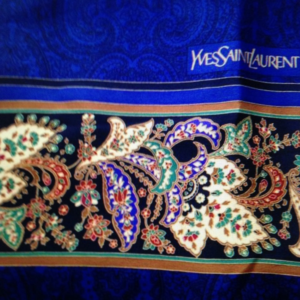 Yves Saint Laurent Multi-color Paisley Scarf 34sq