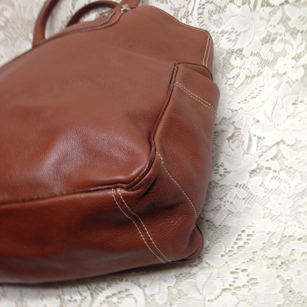 Celine Brown Leather Large Handbag-Tote 13x13x5in