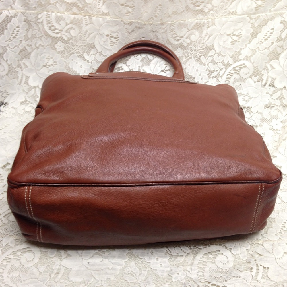 Celine Brown Leather Large Handbag-Tote 13x13x5in