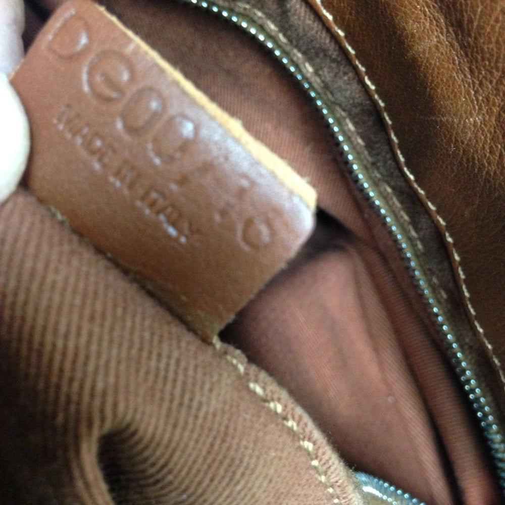 Celine Brown Leather Large Handbag-Tote 13x13x5in