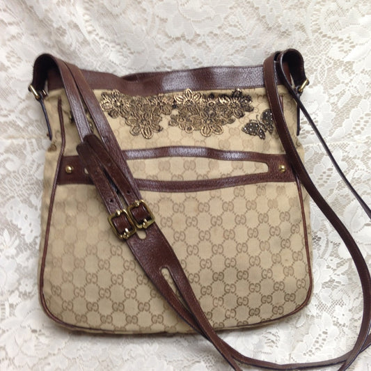 Vintage Gucci Italy, Brown Mono Shoulder Bag