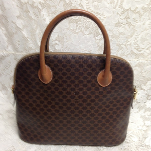 Celine Brown Macadam Alma Handbag 12x9x5