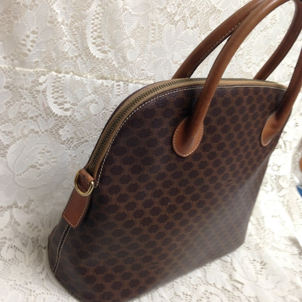 Celine Brown Macadam Alma Handbag 12x9x5