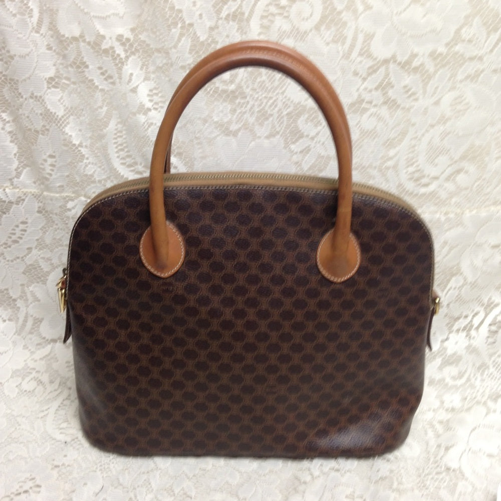 Celine Brown Macadam Alma Handbag 12x9x5