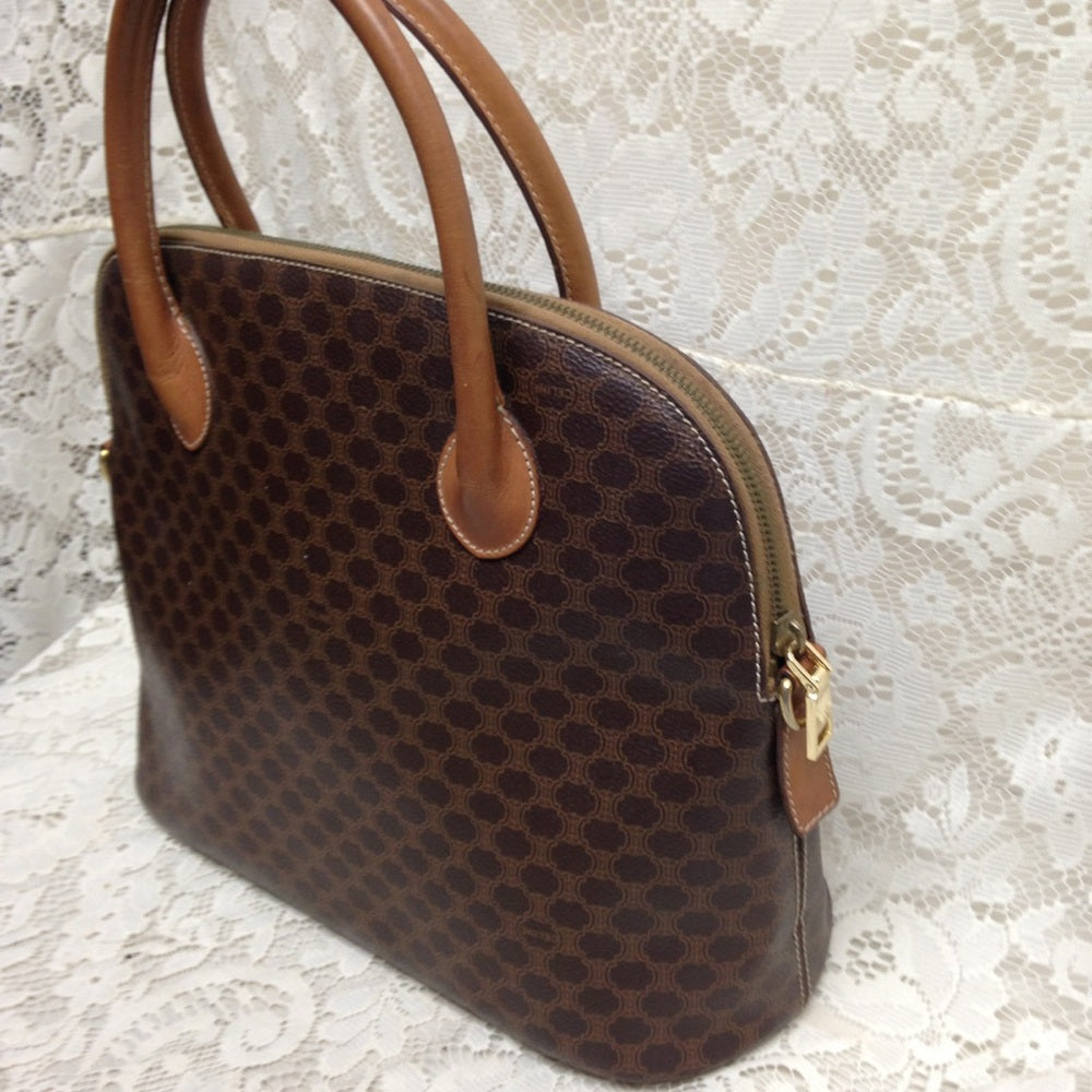Celine Brown Macadam Alma Handbag 12x9x5