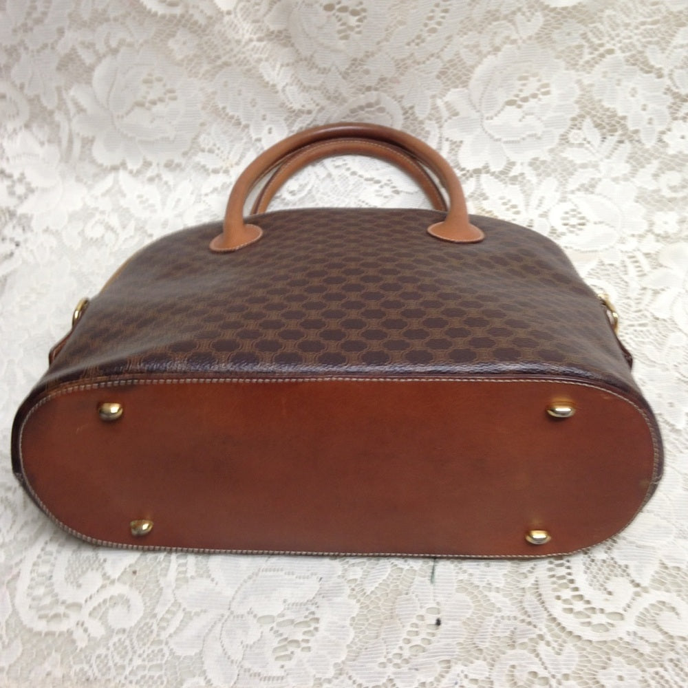 Celine Brown Macadam Alma Handbag 12x9x5