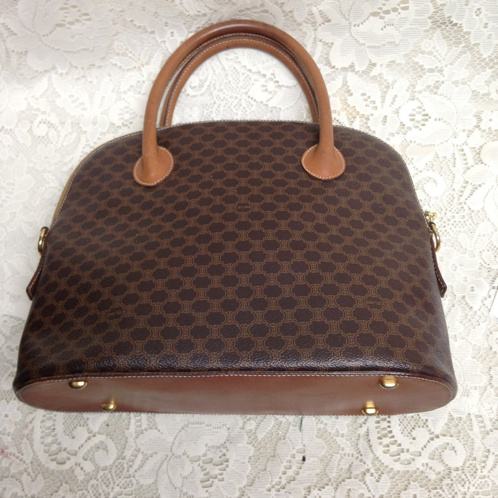Celine Brown Macadam Alma Handbag 12x9x5
