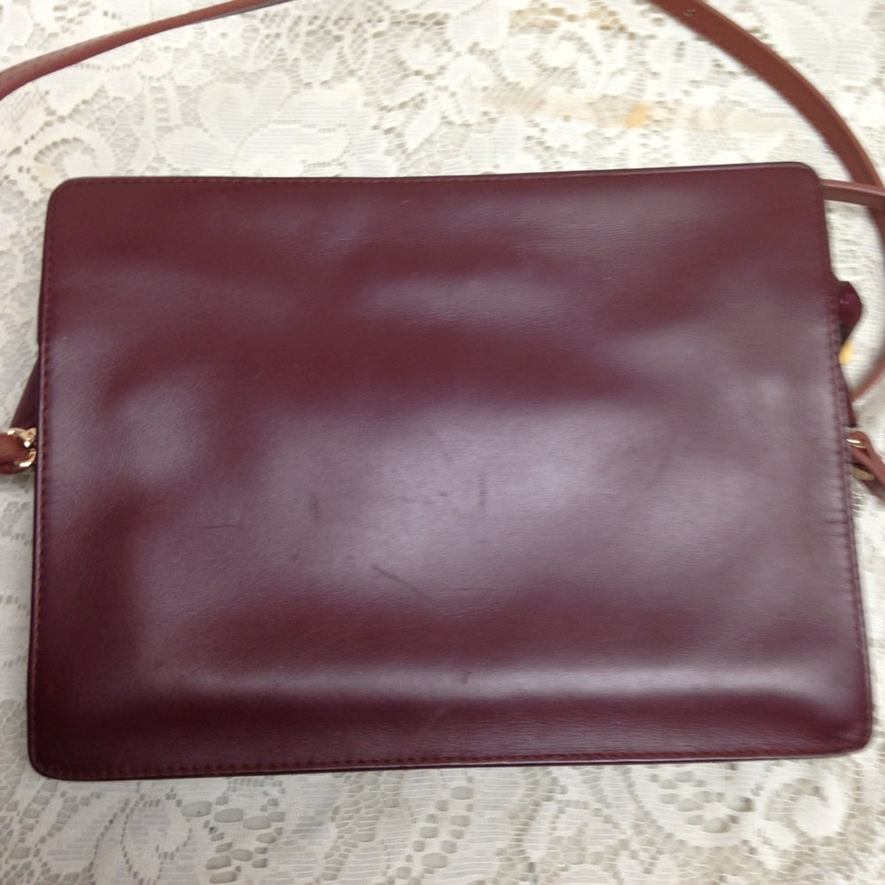 Cartier Burgundy Leather Clutch-Crossbody