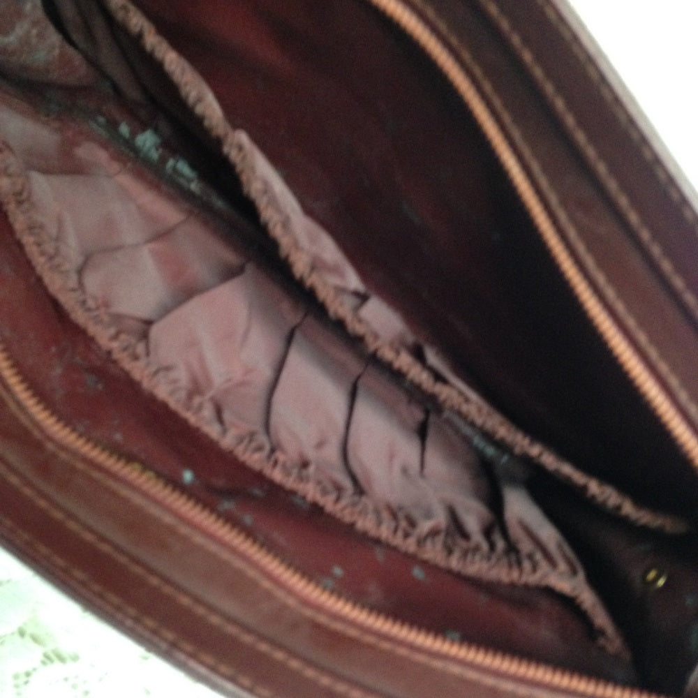 Cartier Burgundy Leather Clutch-Crossbody