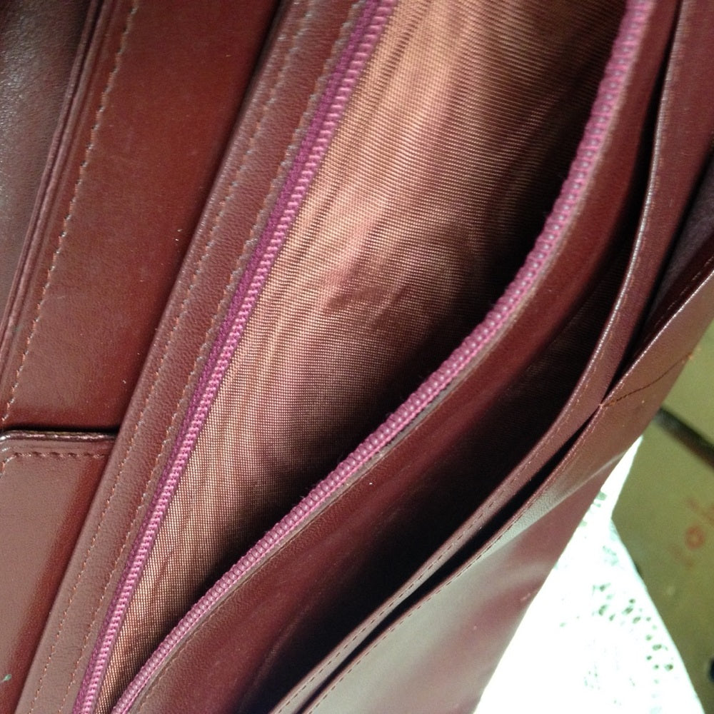 Cartier Burgundy Leather Clutch-Crossbody