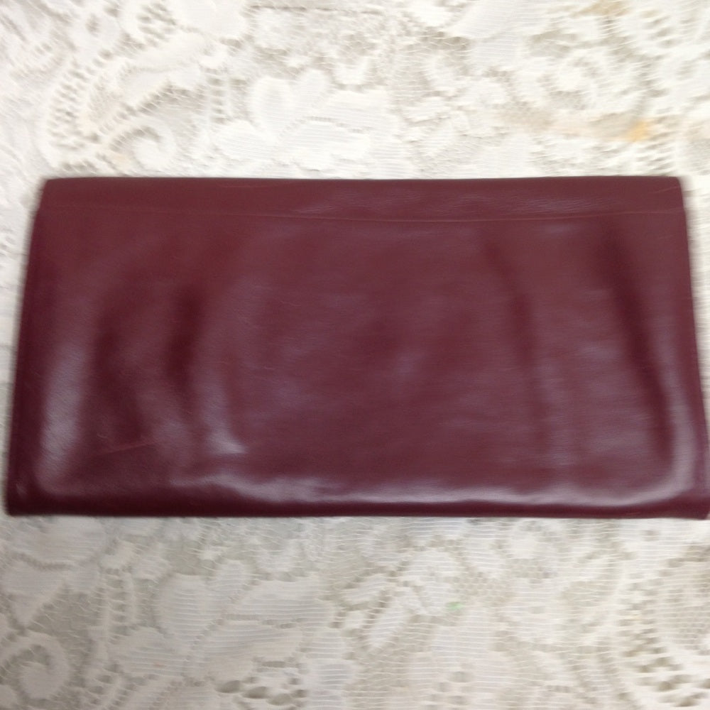 Cartier Burgundy Leather Clutch-Crossbody