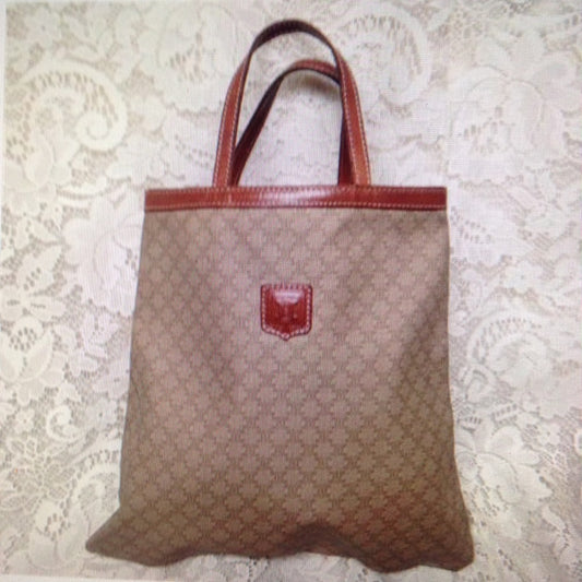Celine Cream Mono Tote Handbag 12in x 11in x 5in