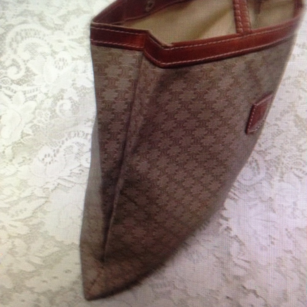 Celine Cream Mono Tote Handbag 12in x 11in x 5in