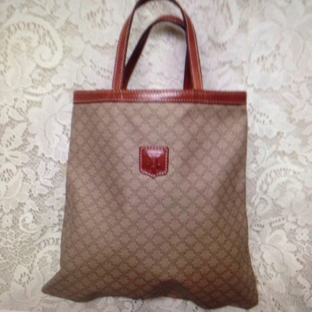 Celine Cream Mono Tote Handbag 12in x 11in x 5in