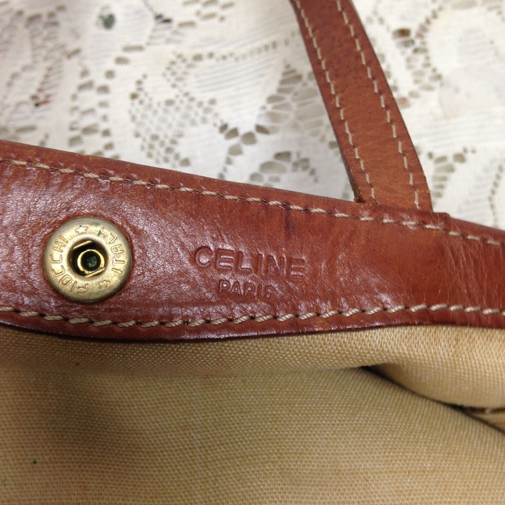 Celine Cream Mono Tote Handbag 12in x 11in x 5in