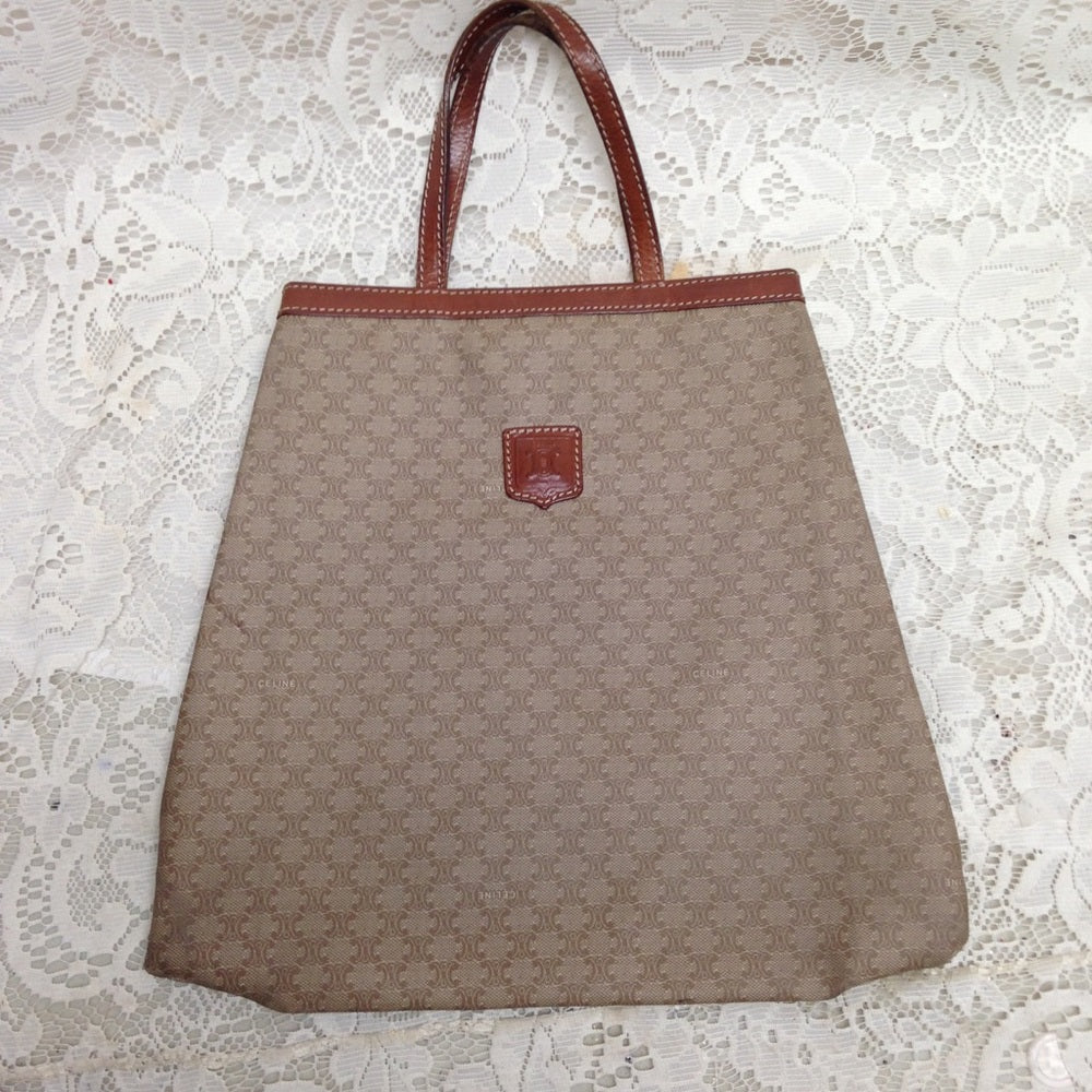 Celine Cream Mono Tote Handbag 12in x 11in x 5in