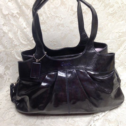 Authentic Coach Black Patent Leather Shoulder Bag