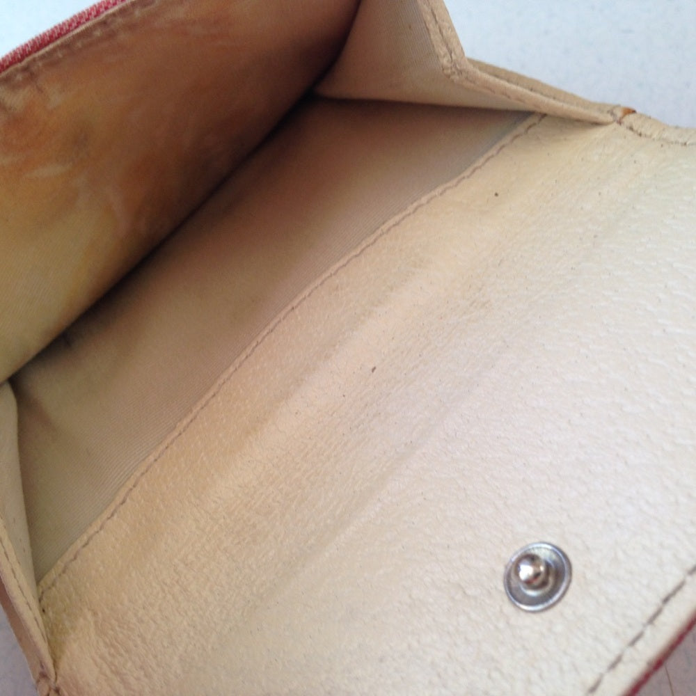 Bulgari Pink Mono Canvas compact Bi-fold Wallet