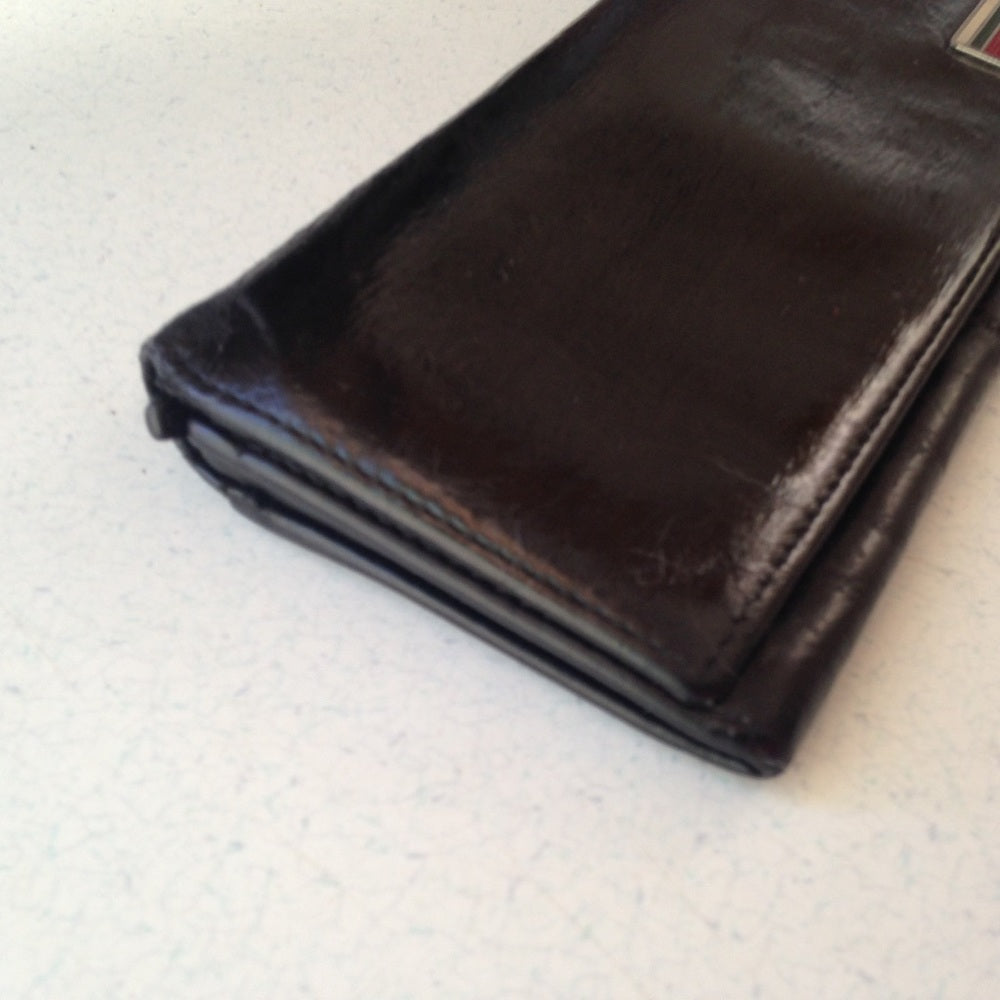 Vintage, Authentic,Gucci Black Leather Long Wallet