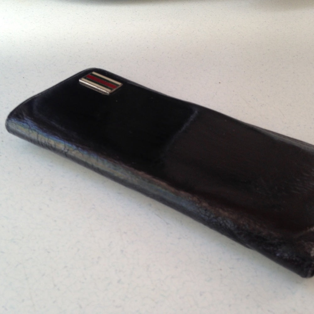 Vintage, Authentic,Gucci Black Leather Long Wallet