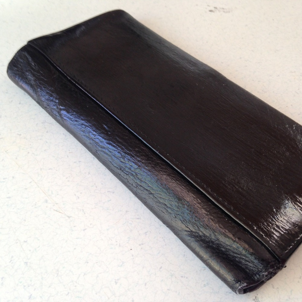 Vintage, Authentic,Gucci Black Leather Long Wallet