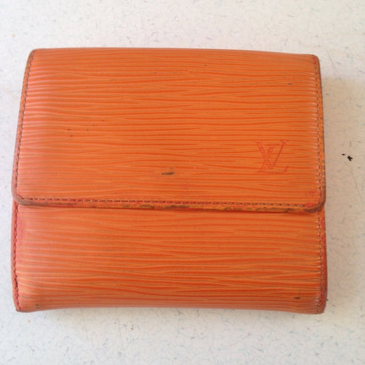 Louis Vuitton Orange Epi Leather Tri Fold Wallet