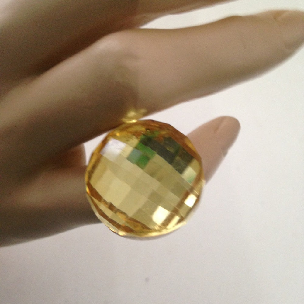 Vintage, 2pc Lot Floral Glass and Yellow Ring