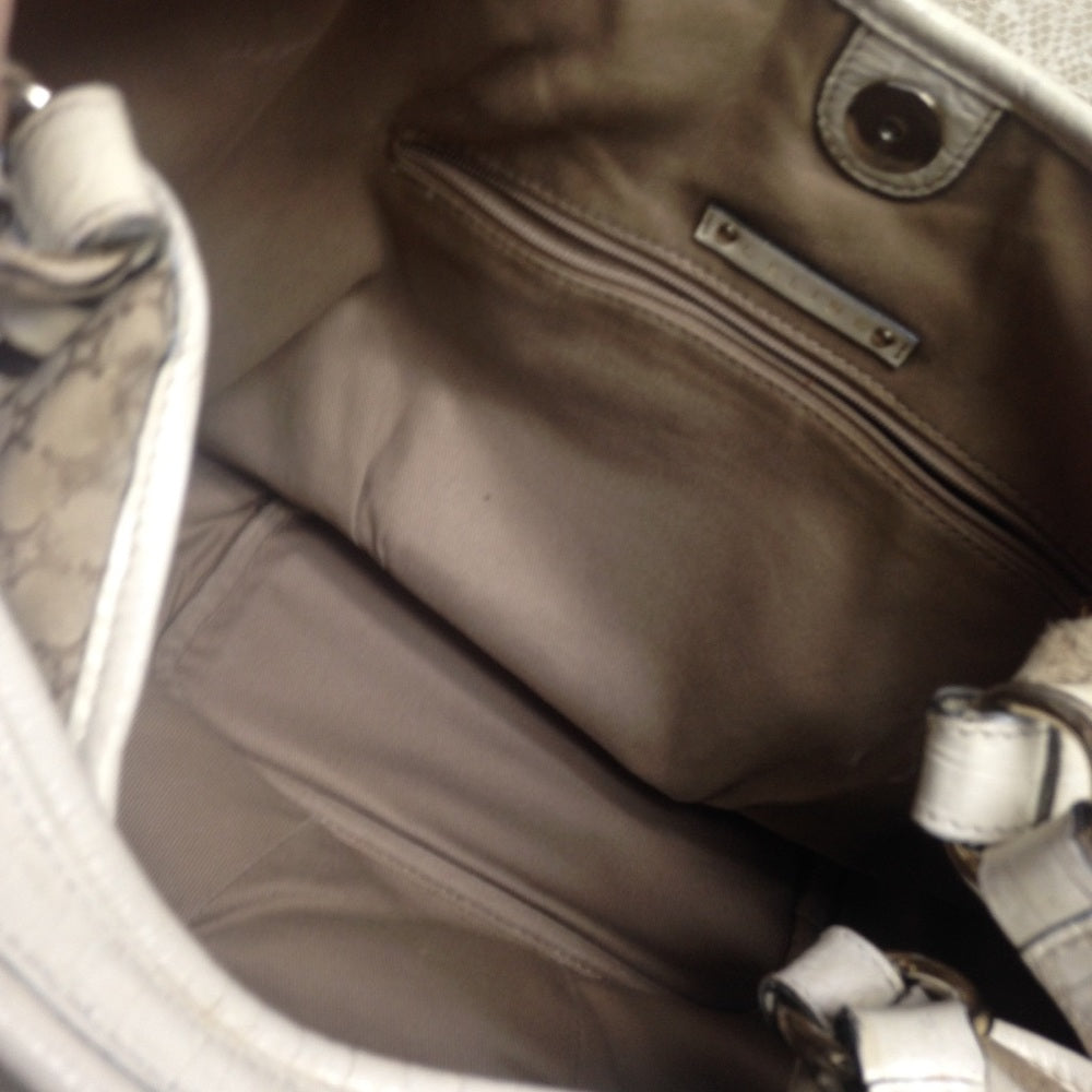 Celine Beige Mono Canvas Handbag-Shoulder