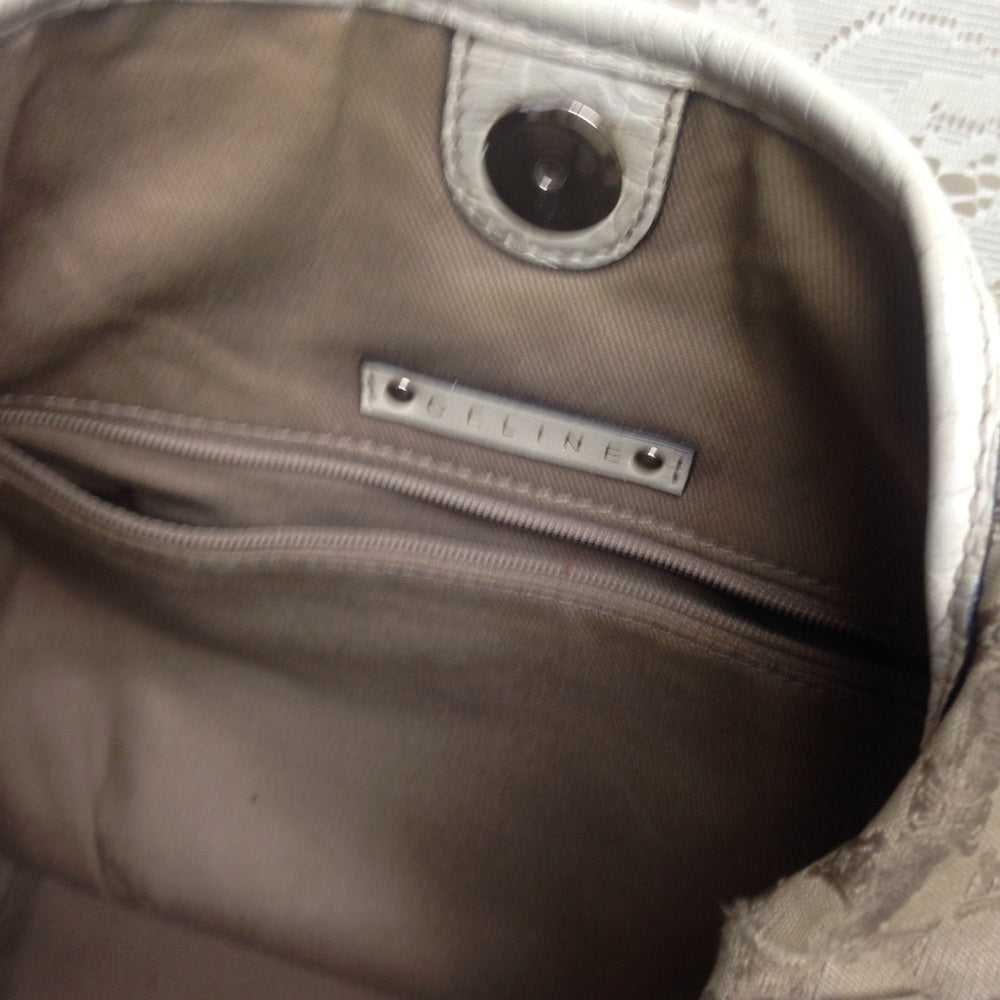 Celine Beige Mono Canvas Handbag-Shoulder