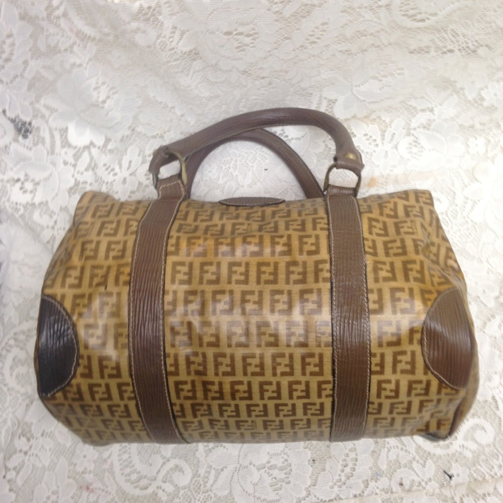 Vintage Zucca Tan Canvas Speedy Boston Hand Bag