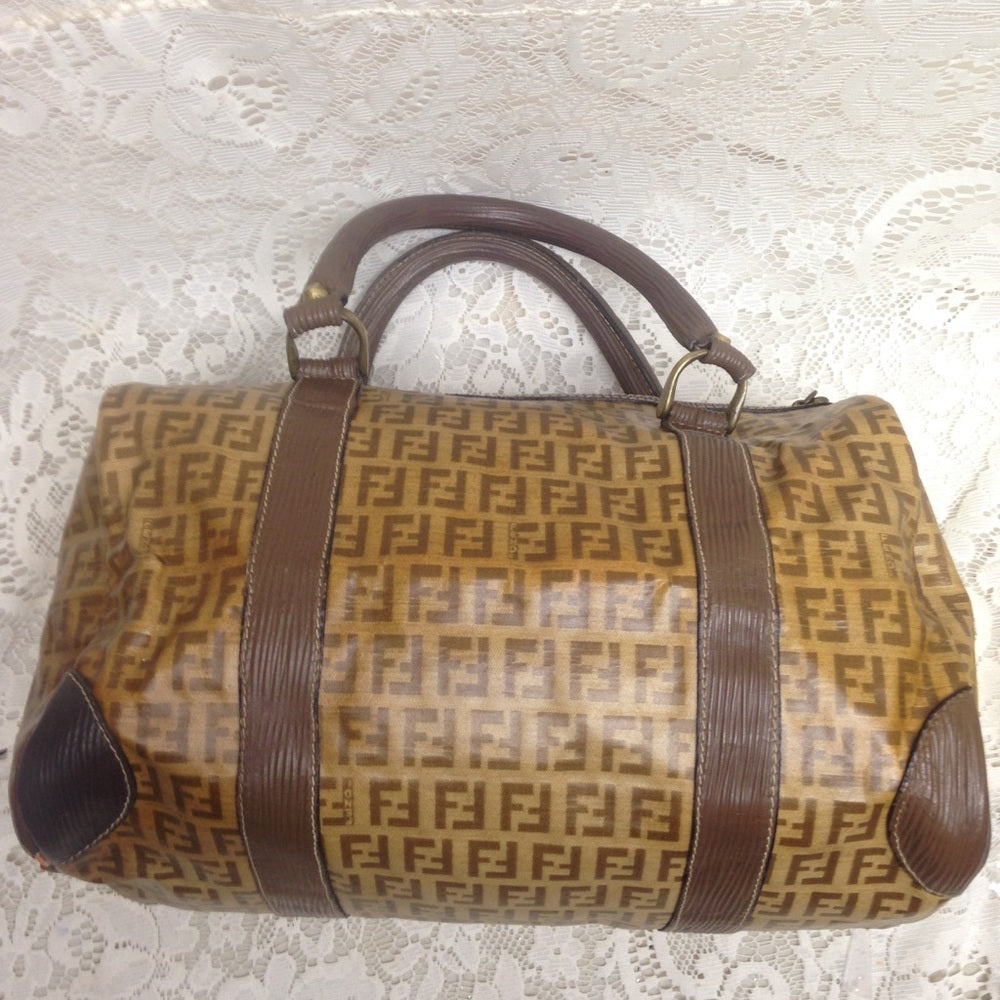 Vintage Zucca Tan Canvas Speedy Boston Hand Bag