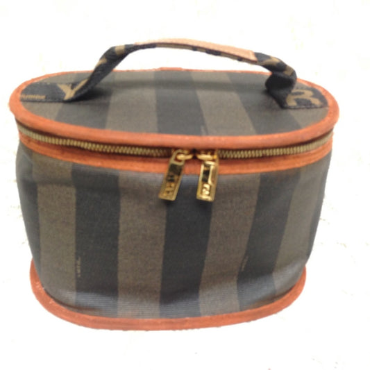 Fendi Pequin Stripes Coated Canvas Cosmetic Pouch