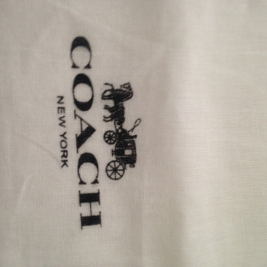 Coach White Wallet Dust Bag 8in x 8in