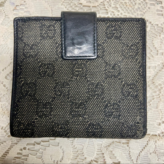 Gucci Black Mono Coated Canvas Bifold Wallet