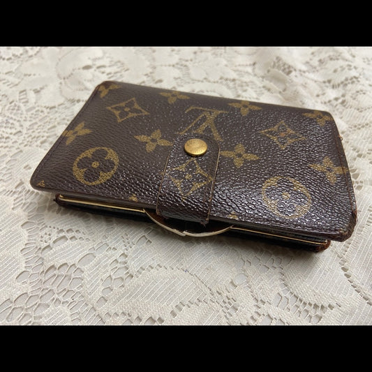 Louis Vuitton Brown Mono Kisslock Compact Wallet