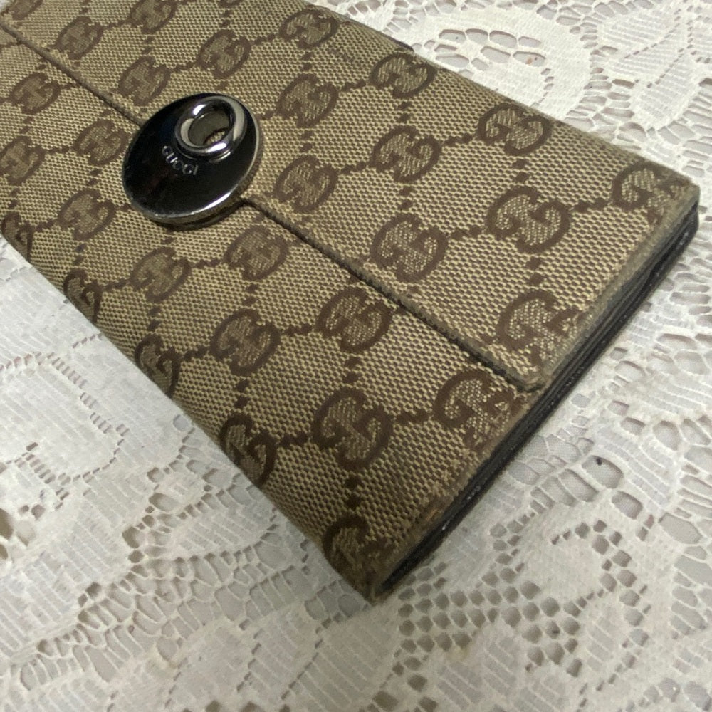 Authentic Gucci Brown Canvas Long Wallet