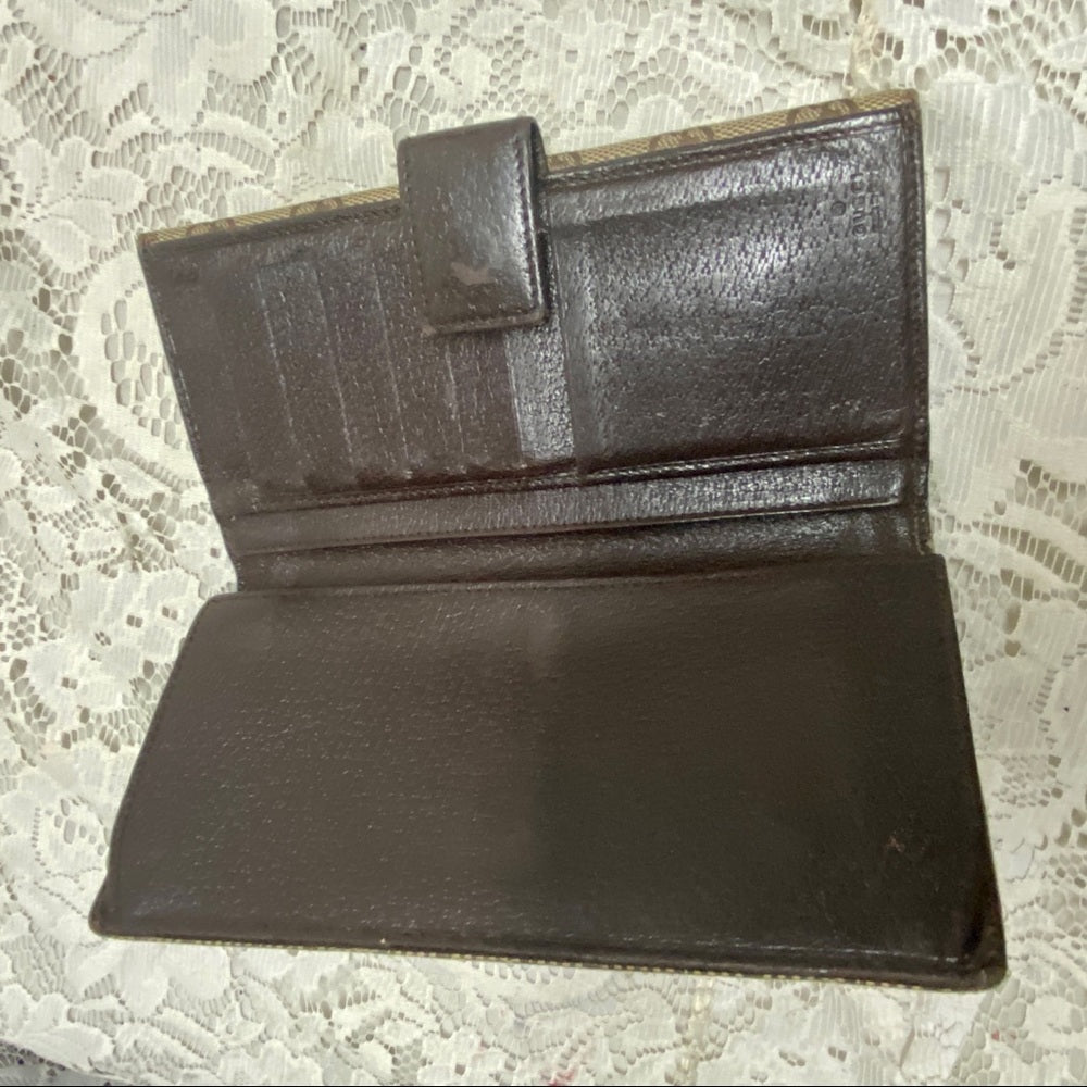 Authentic Gucci Brown Canvas Long Wallet