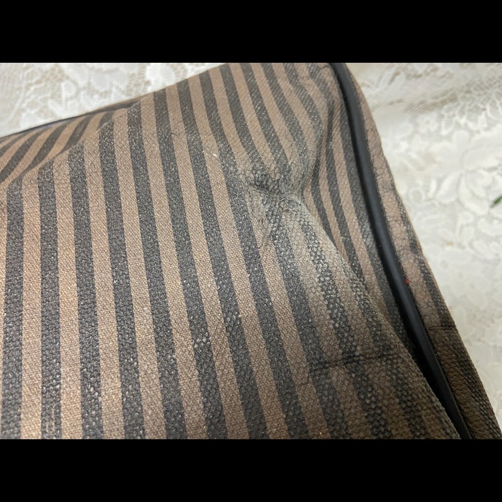 Vintage, Rare Fendi Pequin Stripes Coated Canvas Large Luggage 23inx14inx7in