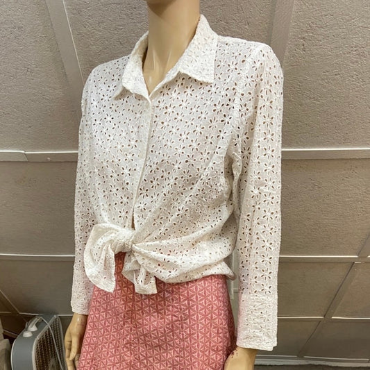 Falls Creek, White Eyelet Shirt - Size XL (80422)