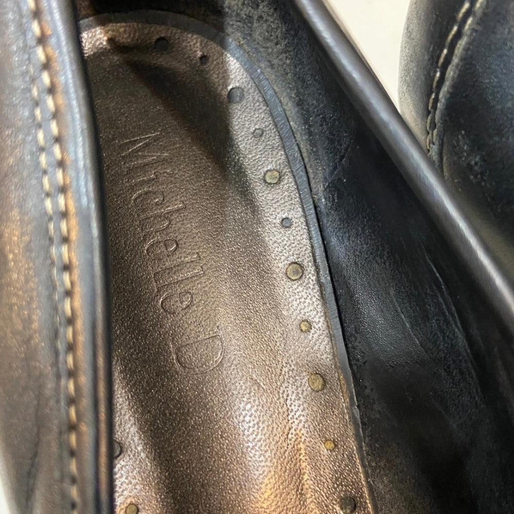 Michelle D, Black Leather Pumps - Size 8