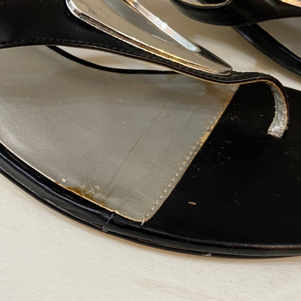 Rialto, Black and Silver Sandals - Size 8.5