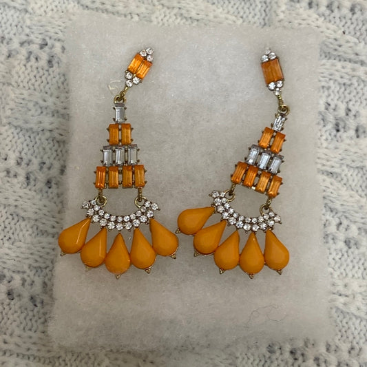 Orange, Chandelier Dangling Pierced Earrings