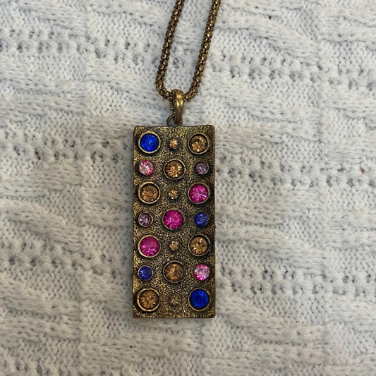 Vintage Multi Colored Rhinestone Necklace