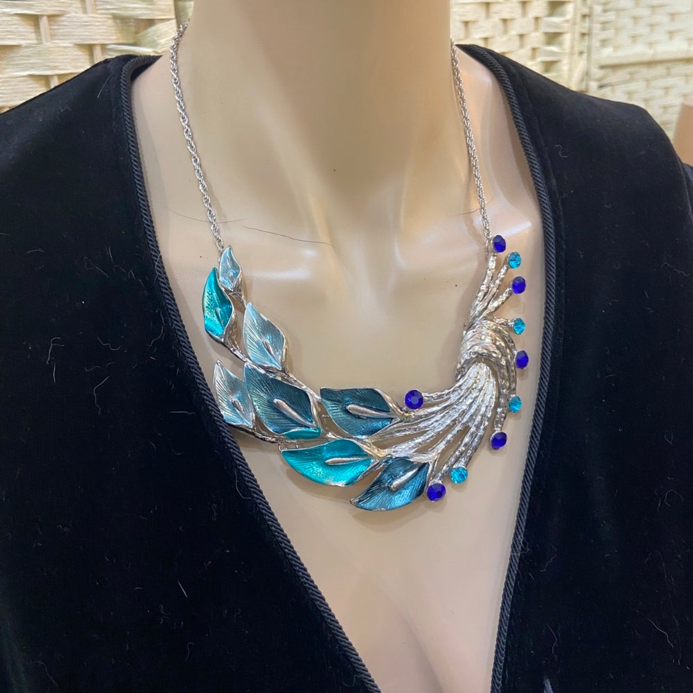 Aquamarine and Silver Lily Necklace and Earring set