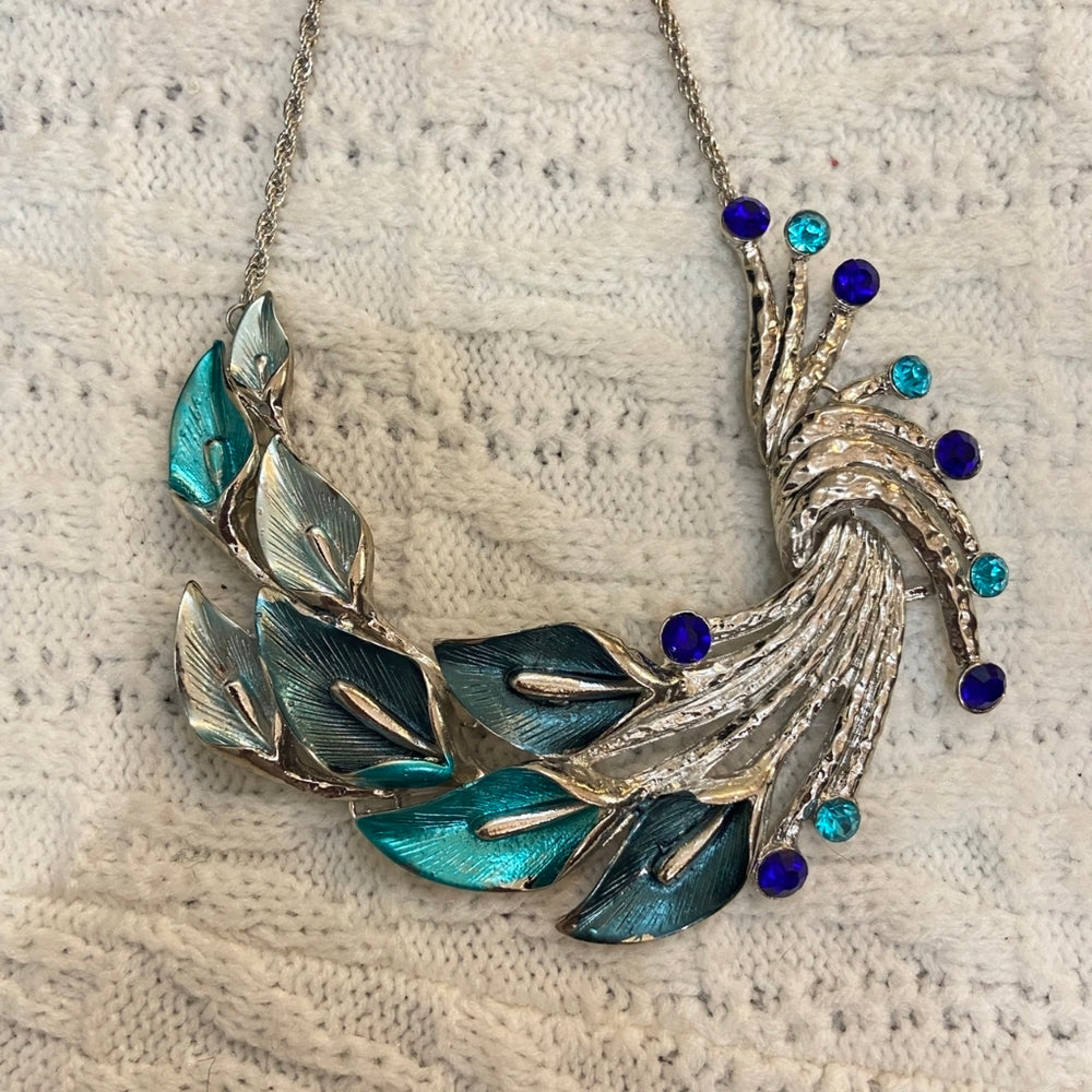 Aquamarine and Silver Lily Necklace and Earring set