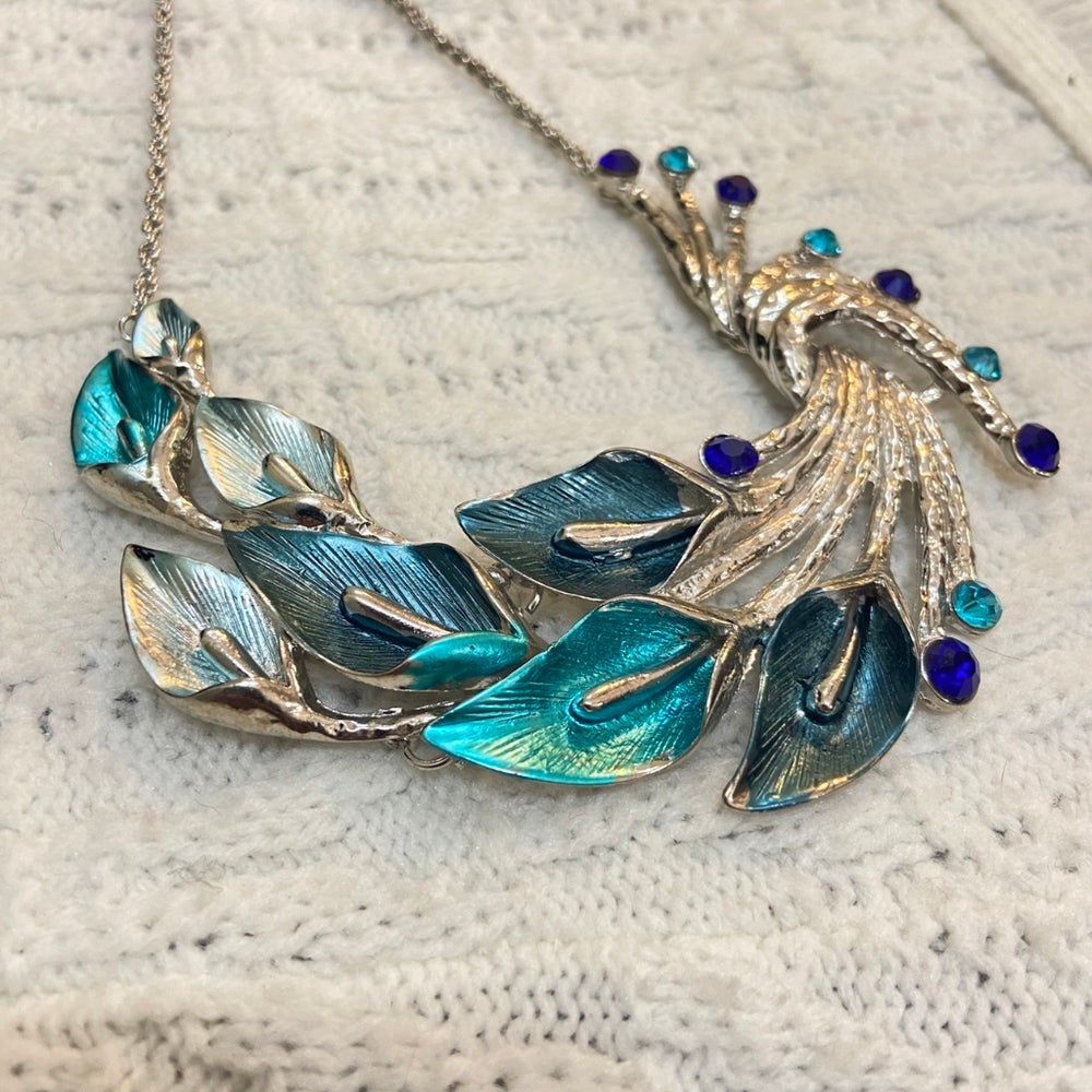 Aquamarine and Silver Lily Necklace and Earring set